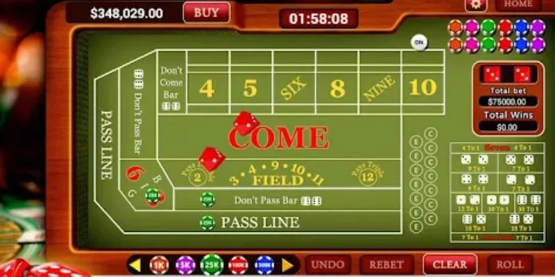 Các loại cược chính và phụ trong craps 